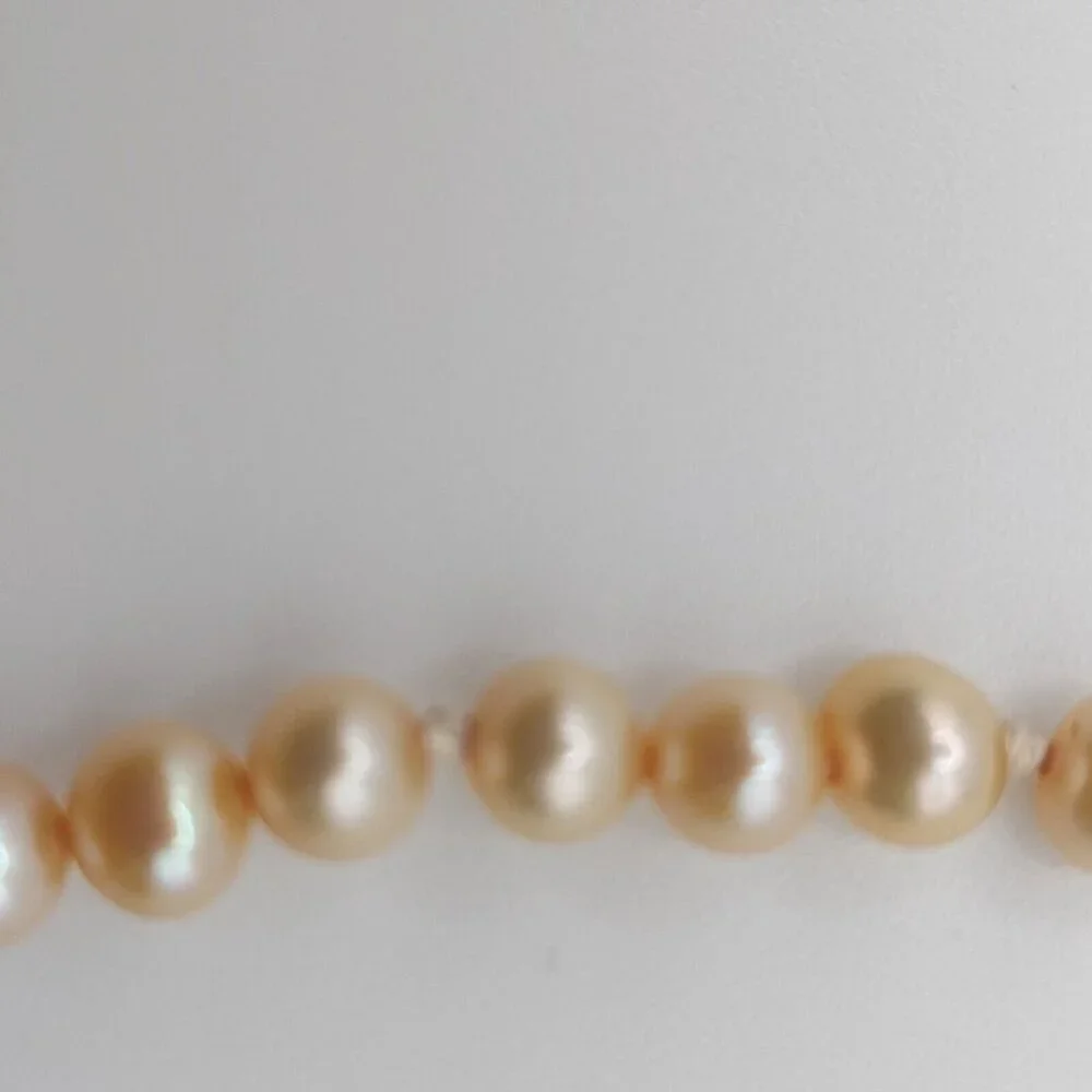 Miguel Ases Long Vintage 34" Cultured Pearl Necklace Excellent Condition 14K GF - Picture 8 of 9